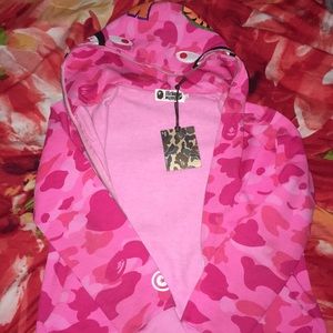 pink bathing ape jacket